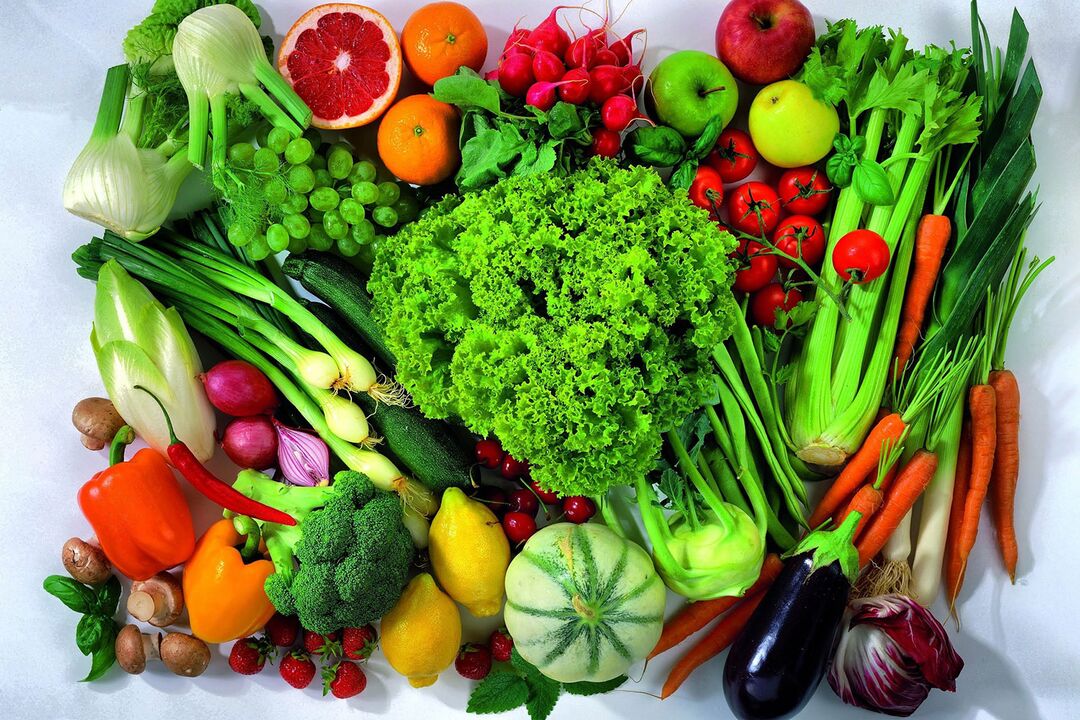 Gemüse und Obst zum Ankurbeln
