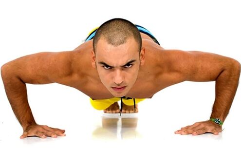 Körperliche Übungen zur Steigerung der Kraft bei Männern.